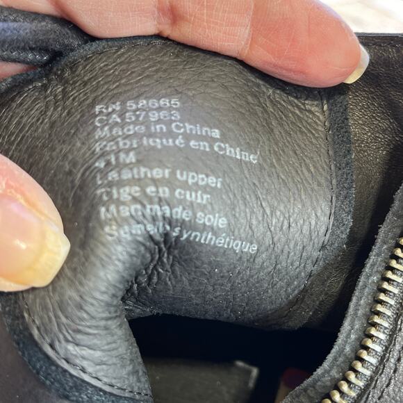 The Rail Norwood Cap Toe Suede & Leather Side Zip & Front Lace Up Boots Size 41 - Picture 10 of 12